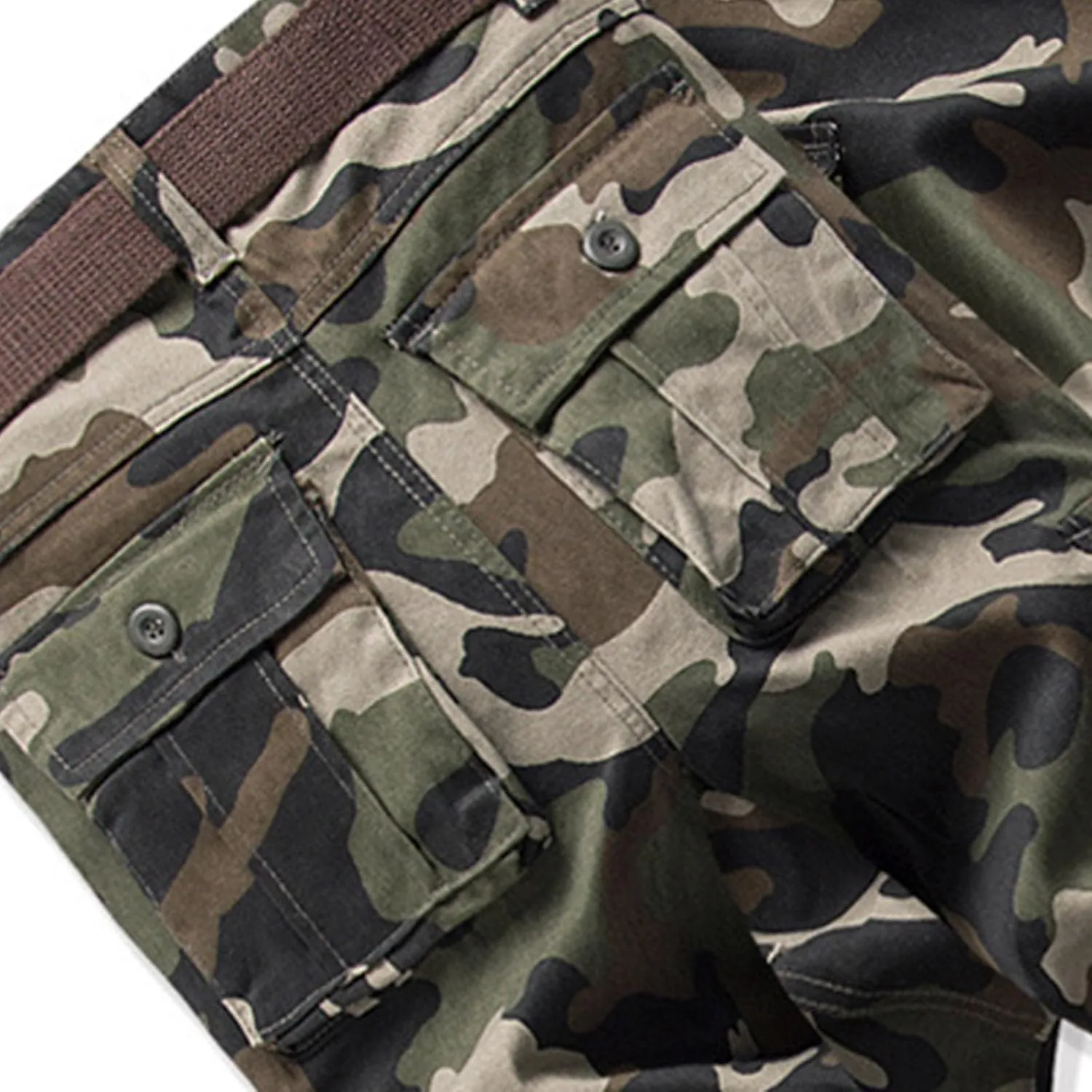 Mens Outdoor Fashion Cargo Pants Military Baggy Comfy Overalls Tactical Combat Simple Solid Color Multi-Pocket Hiking Trouser