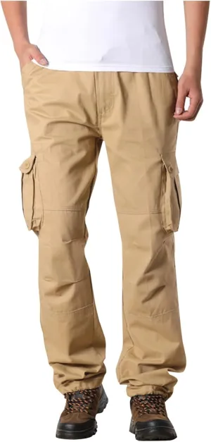 Men's Outdoor Tactical Pants Travel Hiking Fishing Cargo Pants Relaxed Fit Work Pants Casual Big and Tall Trousers