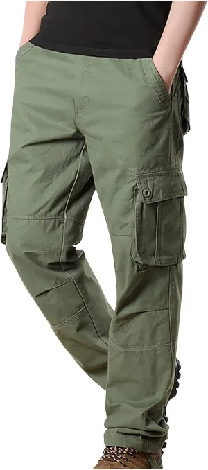 Men's Outdoor Tactical Pants Travel Hiking Fishing Cargo Pants Relaxed Fit Work Pants Casual Big and Tall Trousers