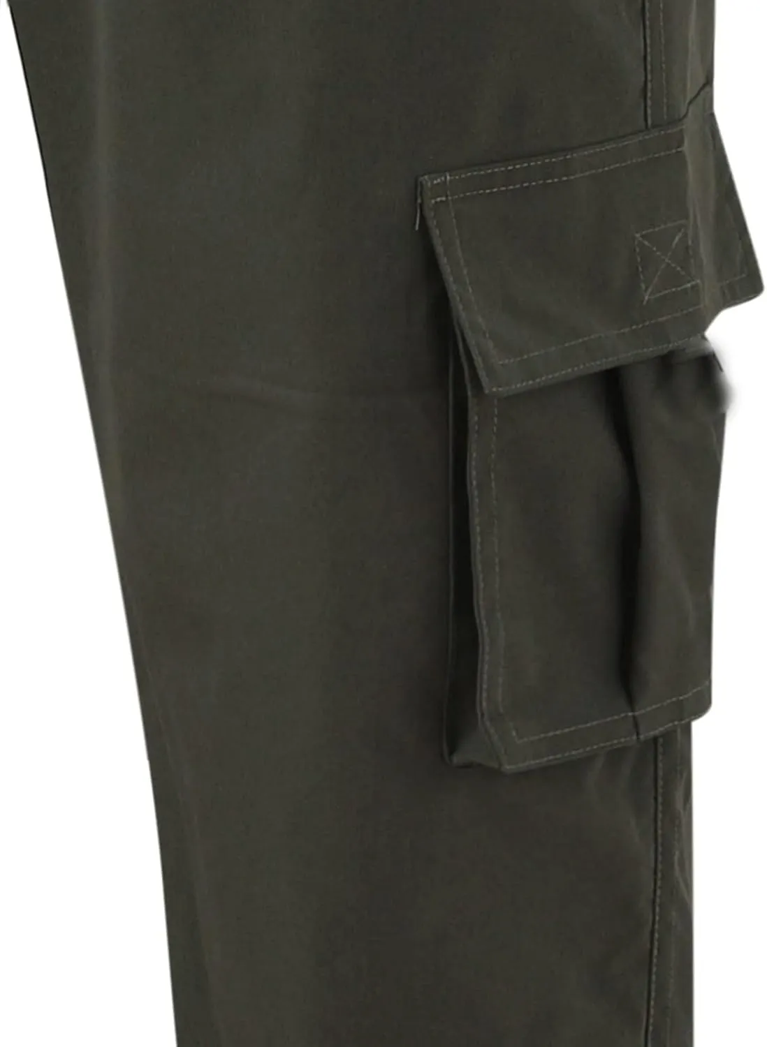Men's Pants Multi-Pocket Overalls Straight-Leg Sports Cargo Pants Hiking Trousers Solid Color Joggers Sweatpants