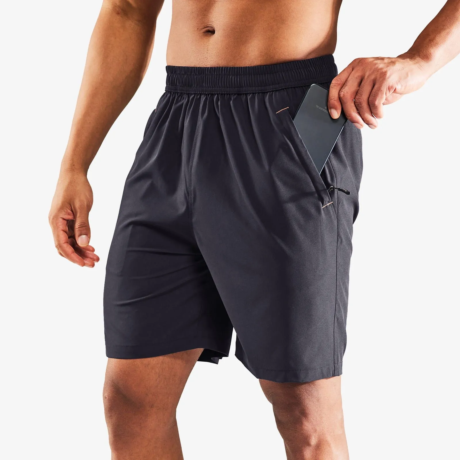 Men's Quick Dry Running Shorts with Zipper Pocket 7 Inch