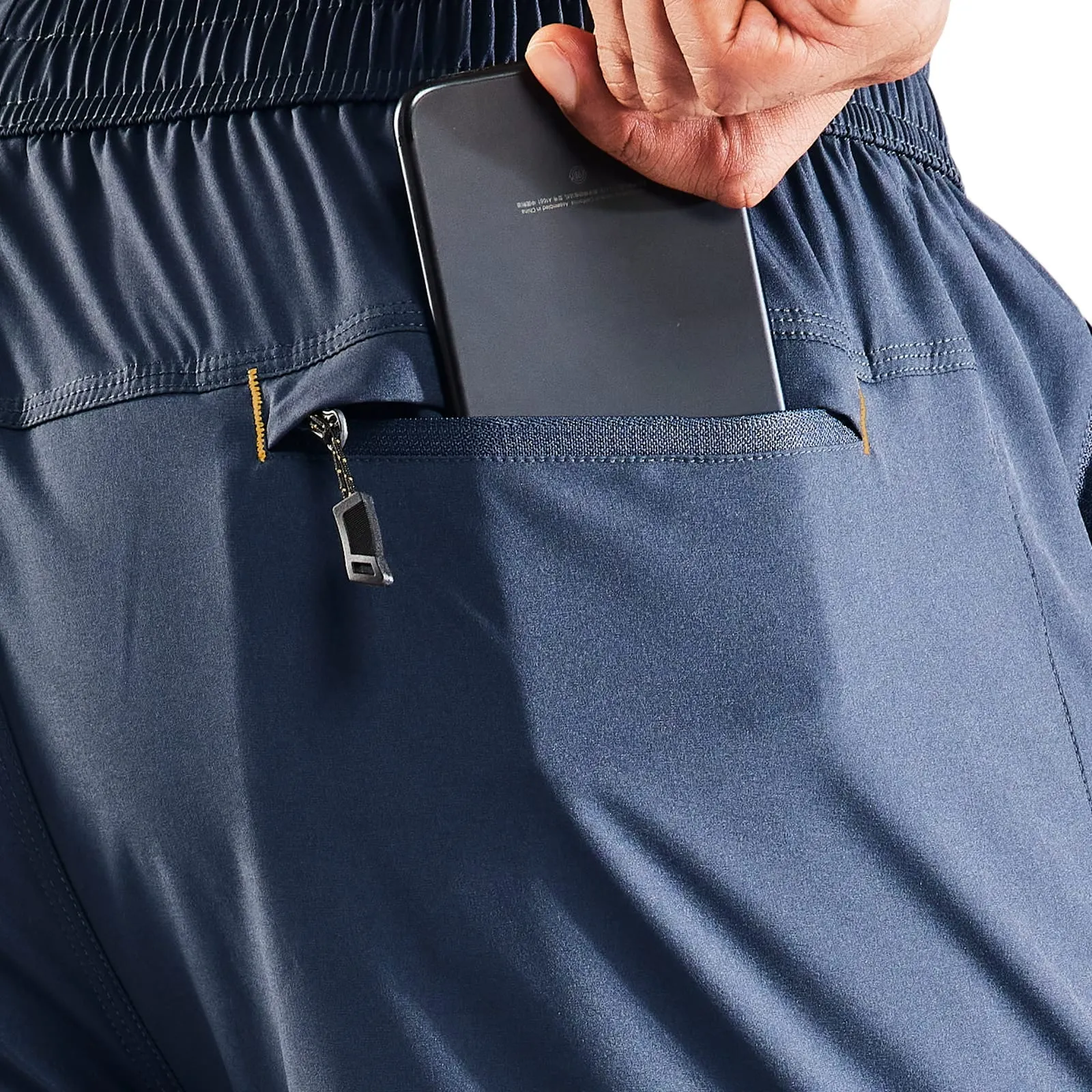 Men's Quick Dry Running Shorts with Zipper Pocket 7 Inch