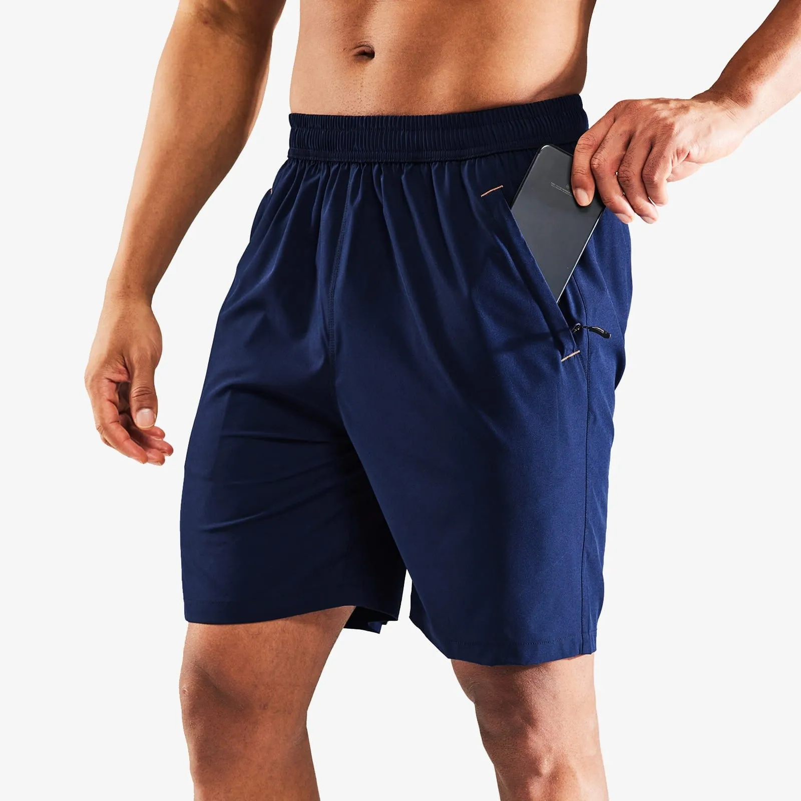 Men's Quick Dry Running Shorts with Zipper Pocket 7 Inch