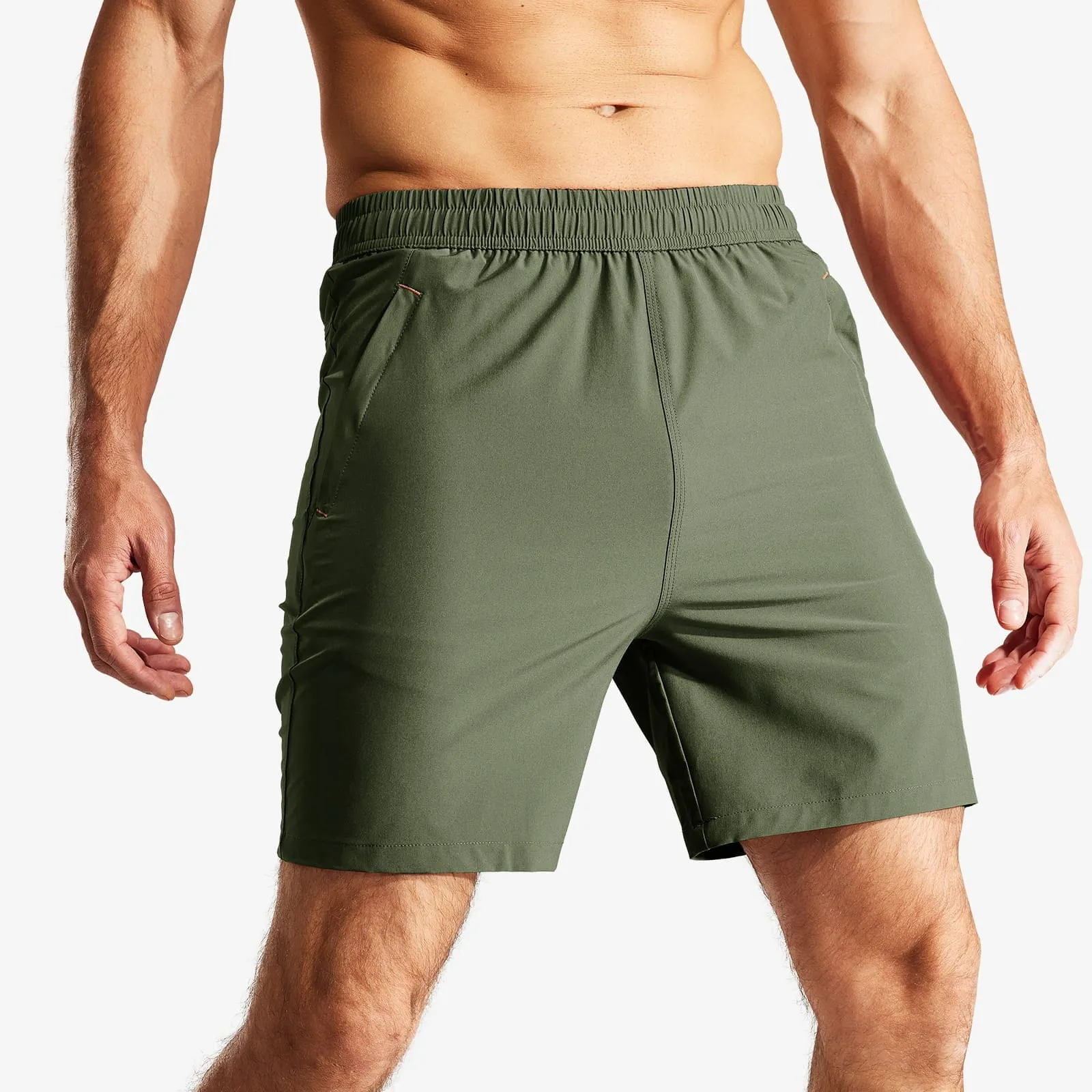 Men's Quick Dry Running Shorts with Zipper Pocket 7 Inch