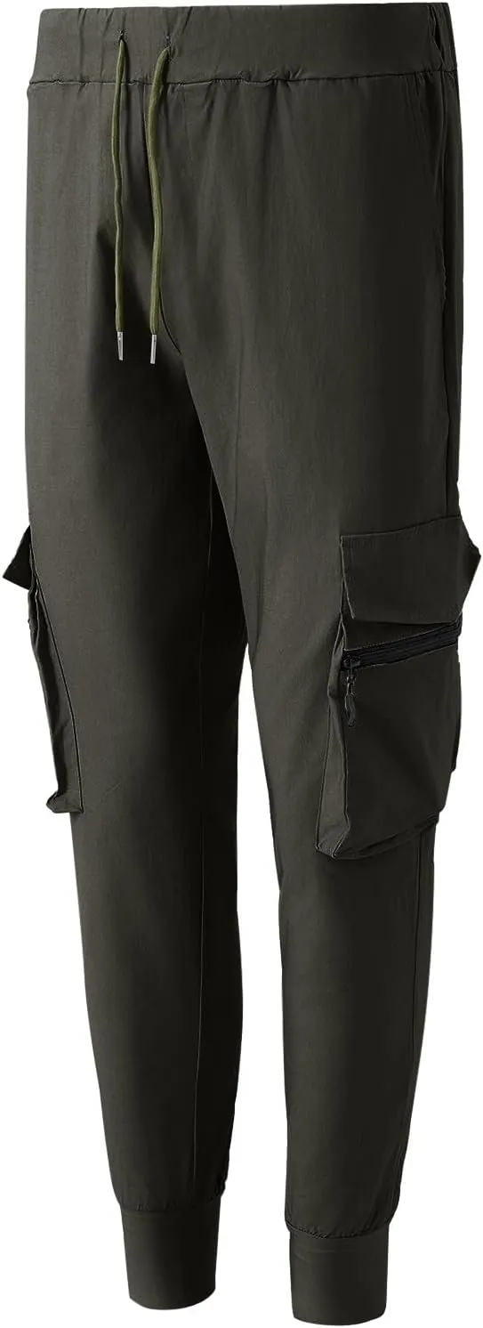 Mens Sweatpants Cargo Men's Spring Summer and Autumn Casual Mid Elastic Multi Pocket Slim Fit Overalls Pantaln Cargo