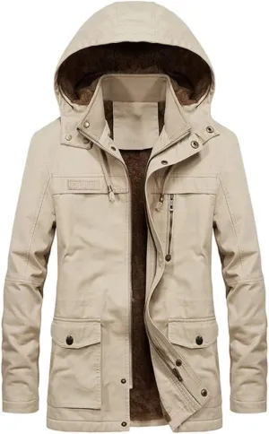 Military Cargo Coat Mens Thick Warm Winter Parkas Casual Cotton Padded Jacket