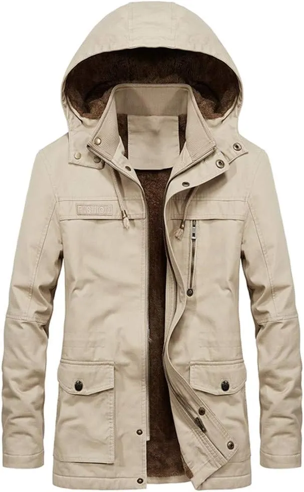 Military Cargo Coat Mens Thick Warm Winter Parkas Casual Cotton Padded Jacket