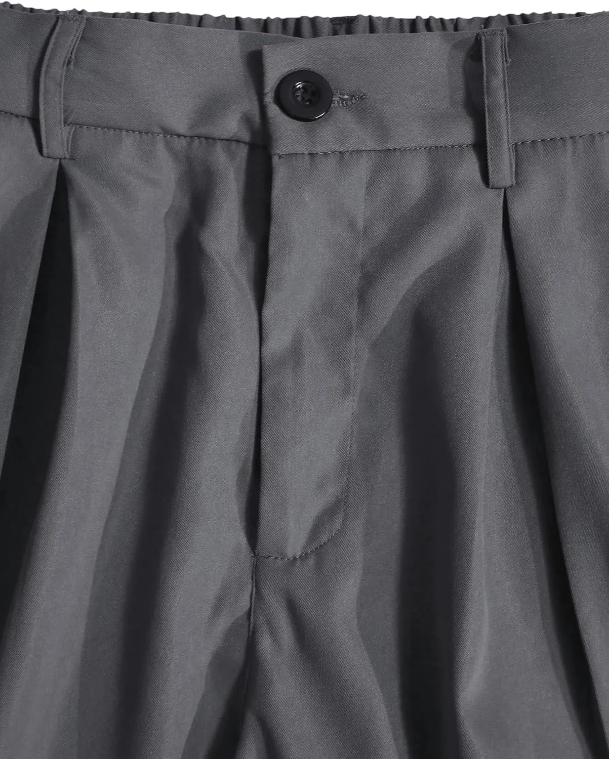 Milumia Men's Casual High Waisted Wide Leg Pants Zip Up Loose Trousers