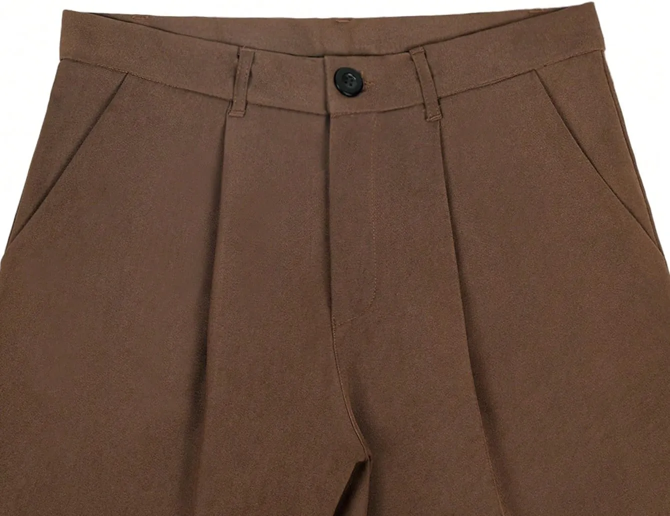 Milumia Men's High Waisted Wide Leg Pants Zipper Fly Loose Casual Trousers