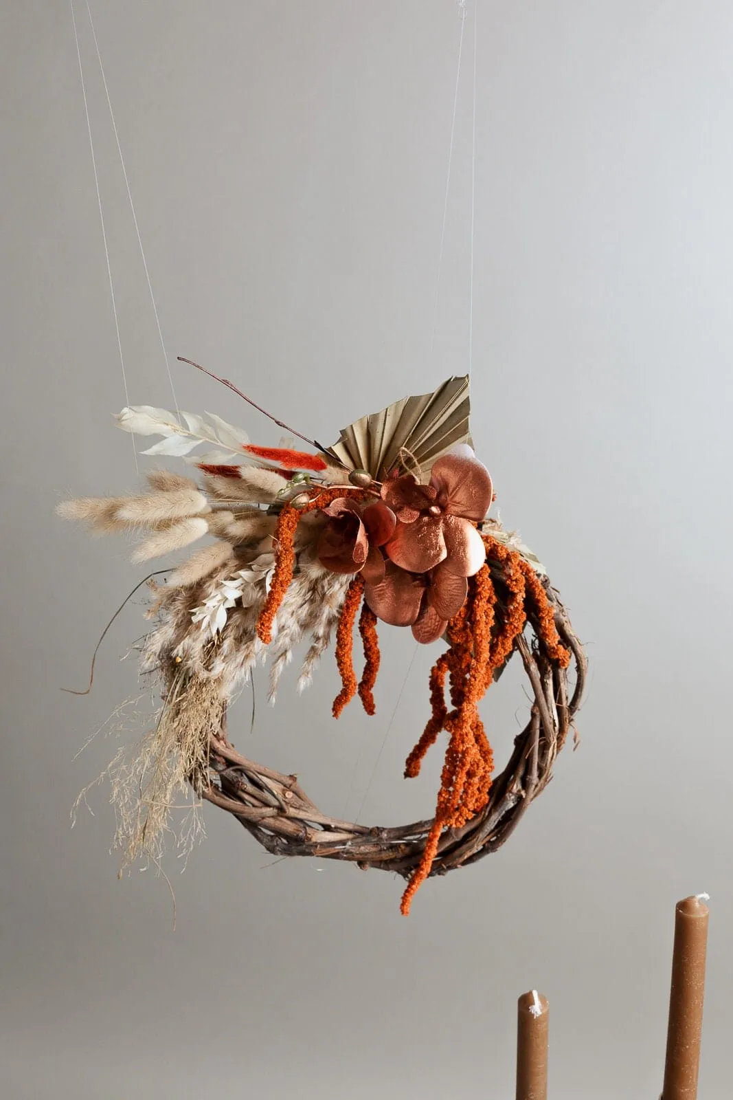 Modern Christmas Wreath No.16 / Cotton in Soft Winter Door Wreath Christmas Decoration / Christmas Wreath / Xmas Door Wreath