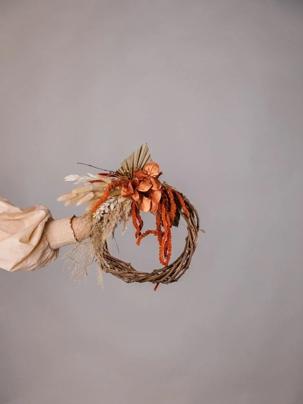 Modern Christmas Wreath No.16 / Cotton in Soft Winter Door Wreath Christmas Decoration / Christmas Wreath / Xmas Door Wreath