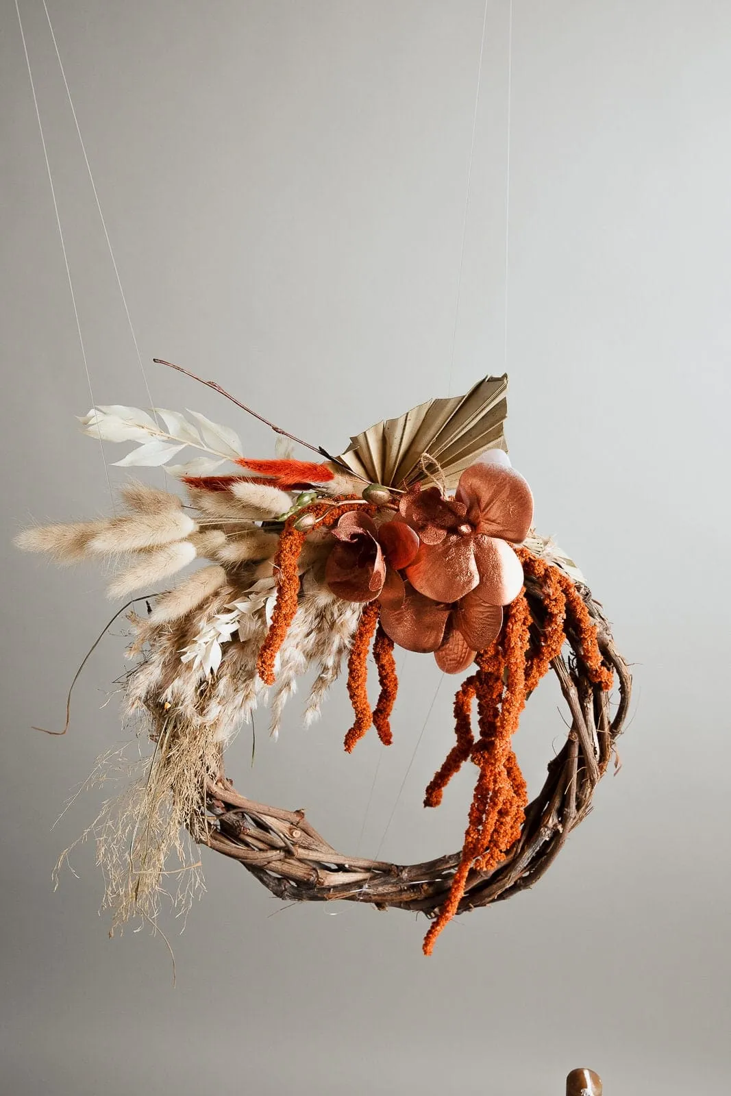 Modern Christmas Wreath No.16 / Cotton in Soft Winter Door Wreath Christmas Decoration / Christmas Wreath / Xmas Door Wreath
