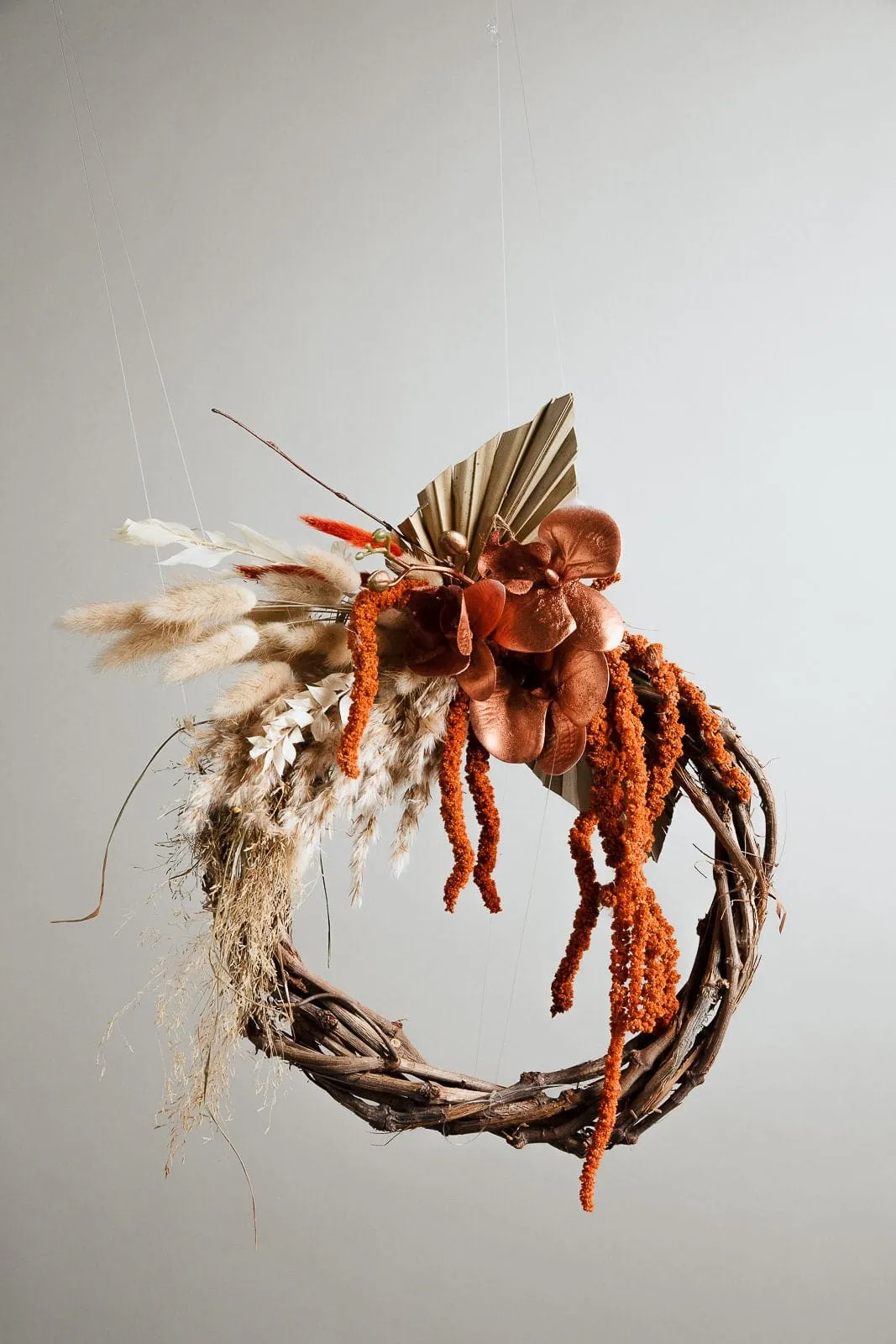 Modern Christmas Wreath No.16 / Cotton in Soft Winter Door Wreath Christmas Decoration / Christmas Wreath / Xmas Door Wreath