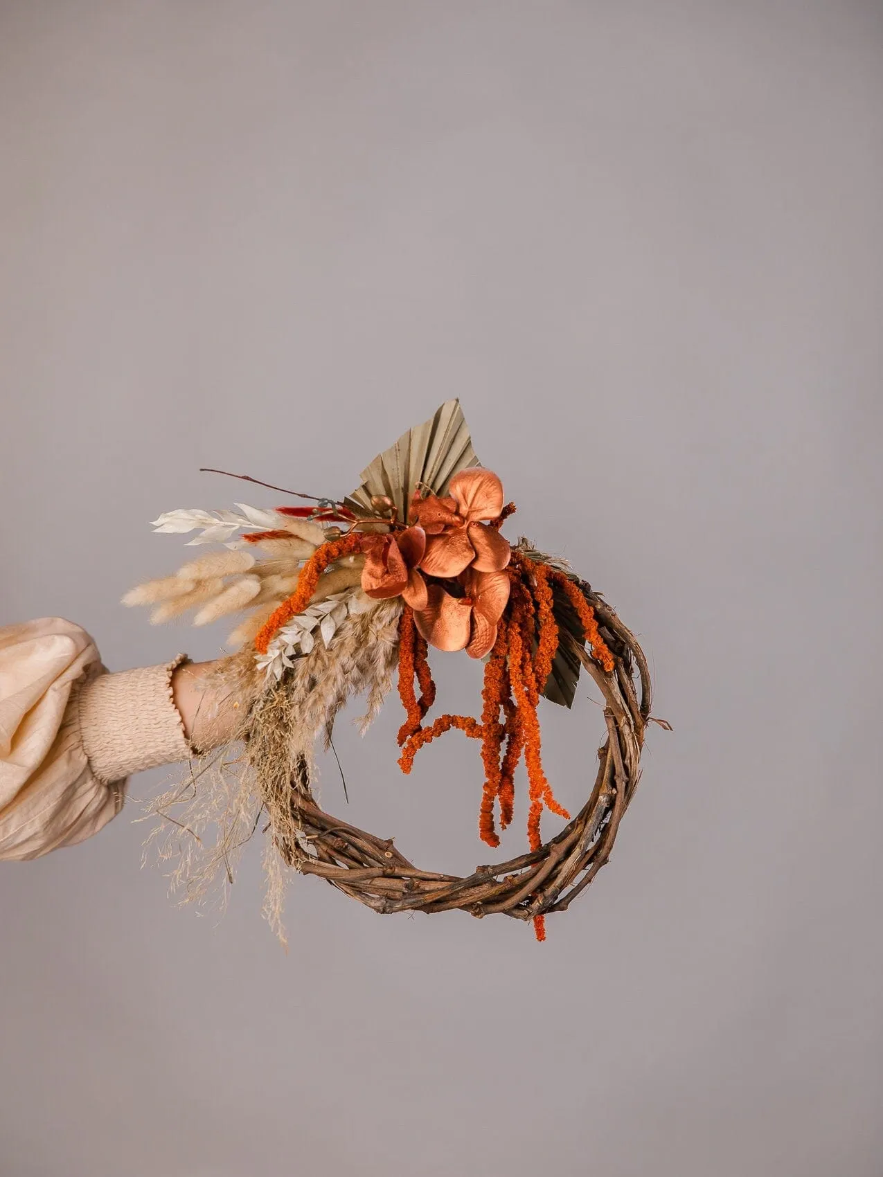 Modern Christmas Wreath No.16 / Cotton in Soft Winter Door Wreath Christmas Decoration / Christmas Wreath / Xmas Door Wreath