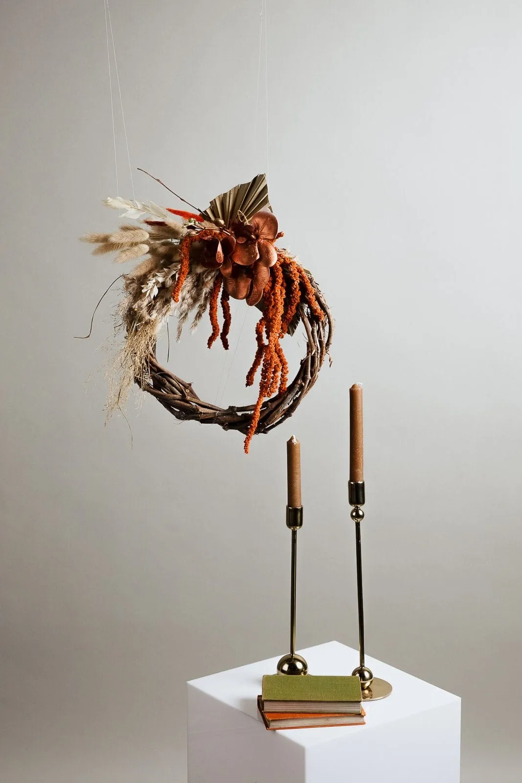 Modern Christmas Wreath No.16 / Cotton in Soft Winter Door Wreath Christmas Decoration / Christmas Wreath / Xmas Door Wreath