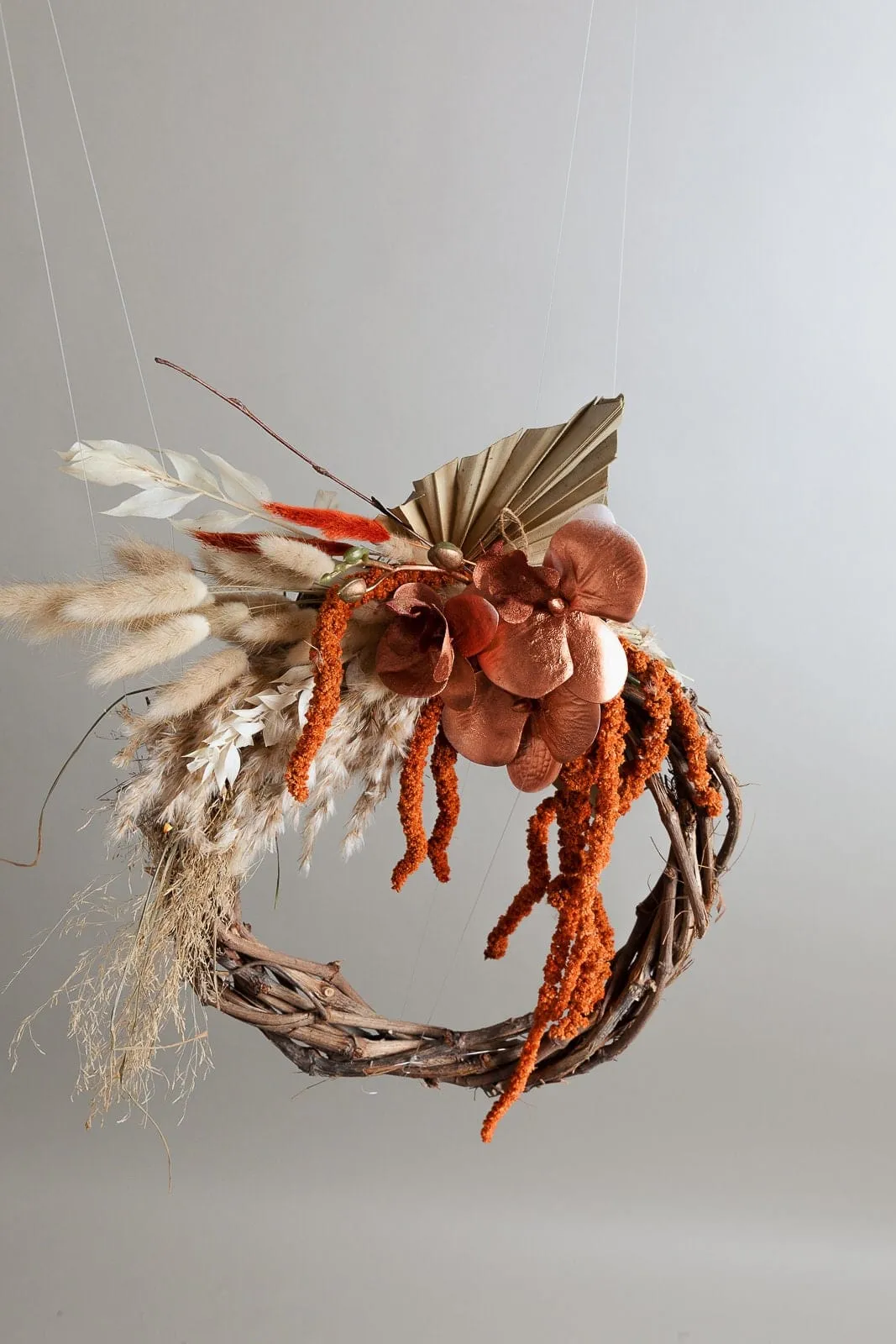 Modern Christmas Wreath No.16 / Cotton in Soft Winter Door Wreath Christmas Decoration / Christmas Wreath / Xmas Door Wreath