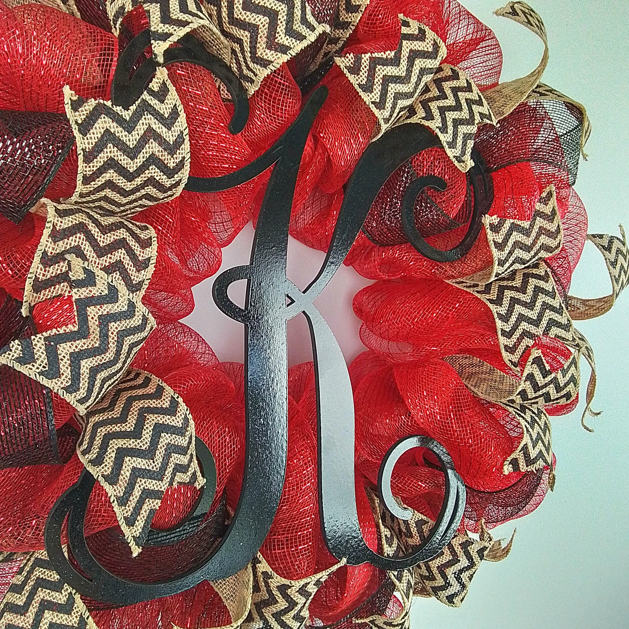 Monogram Front Door Wreath, Everyday Letter Door Wreath - Customize Me!