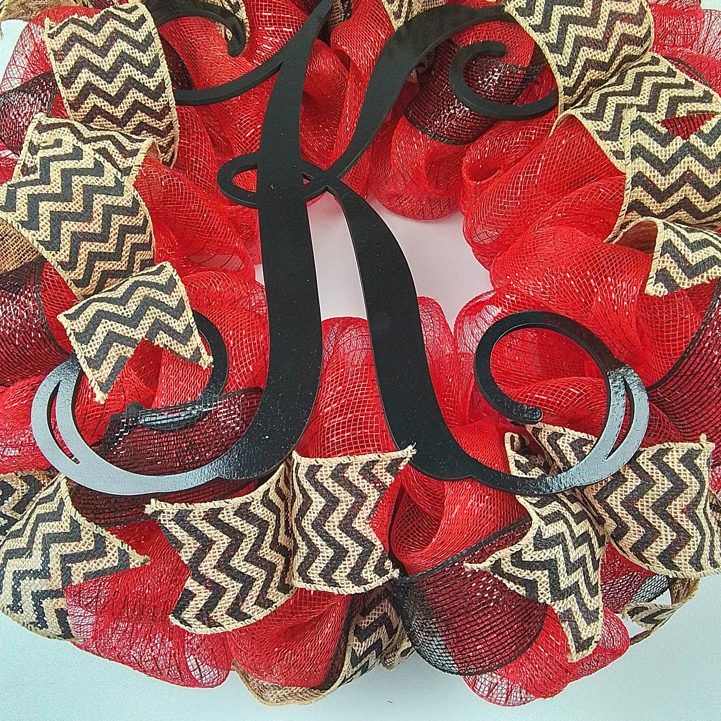 Monogram Front Door Wreath, Everyday Letter Door Wreath - Customize Me!
