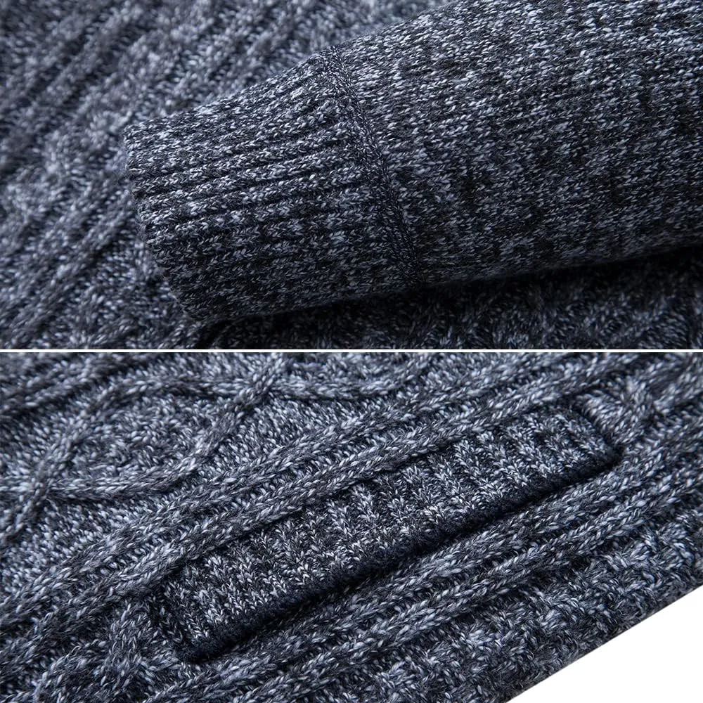 Msmsse Men's Cardigan Sweaters Full Zip Knitted Sweater for Men