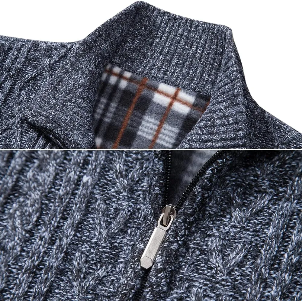 Msmsse Men's Cardigan Sweaters Full Zip Knitted Sweater for Men