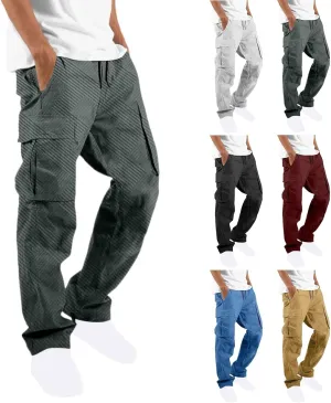 Muscularfit Cargo Pant for Men Big and Tall Casual Athletic Jogger Sport Outdoor Trousers Relaxed Fit Multi Pockets Sweatpant