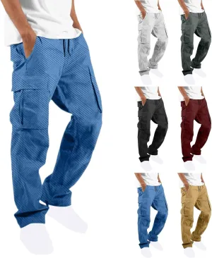 Muscularfit Cargo Pant for Men Big and Tall Casual Athletic Jogger Sport Outdoor Trousers Relaxed Fit Multi Pockets Sweatpant