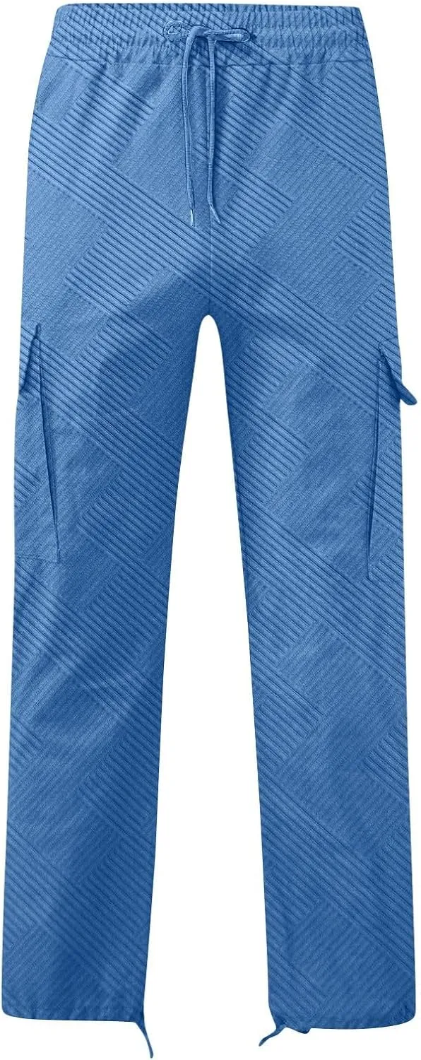 Muscularfit Cargo Pant for Men Big and Tall Casual Athletic Jogger Sport Outdoor Trousers Relaxed Fit Multi Pockets Sweatpant