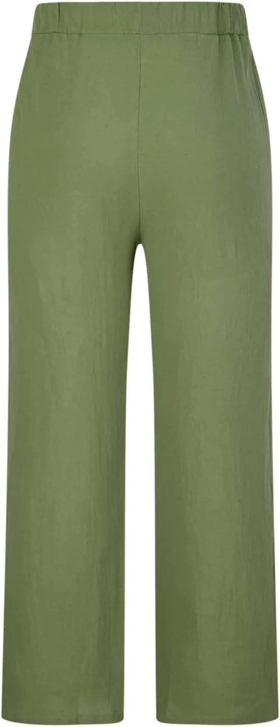 Muscularfit Mens Pants Casual Relaxed Fit Cotton Linen Tie Dye Print Drawstring Trousers Loose Fit Elastic Waist Solid Pant