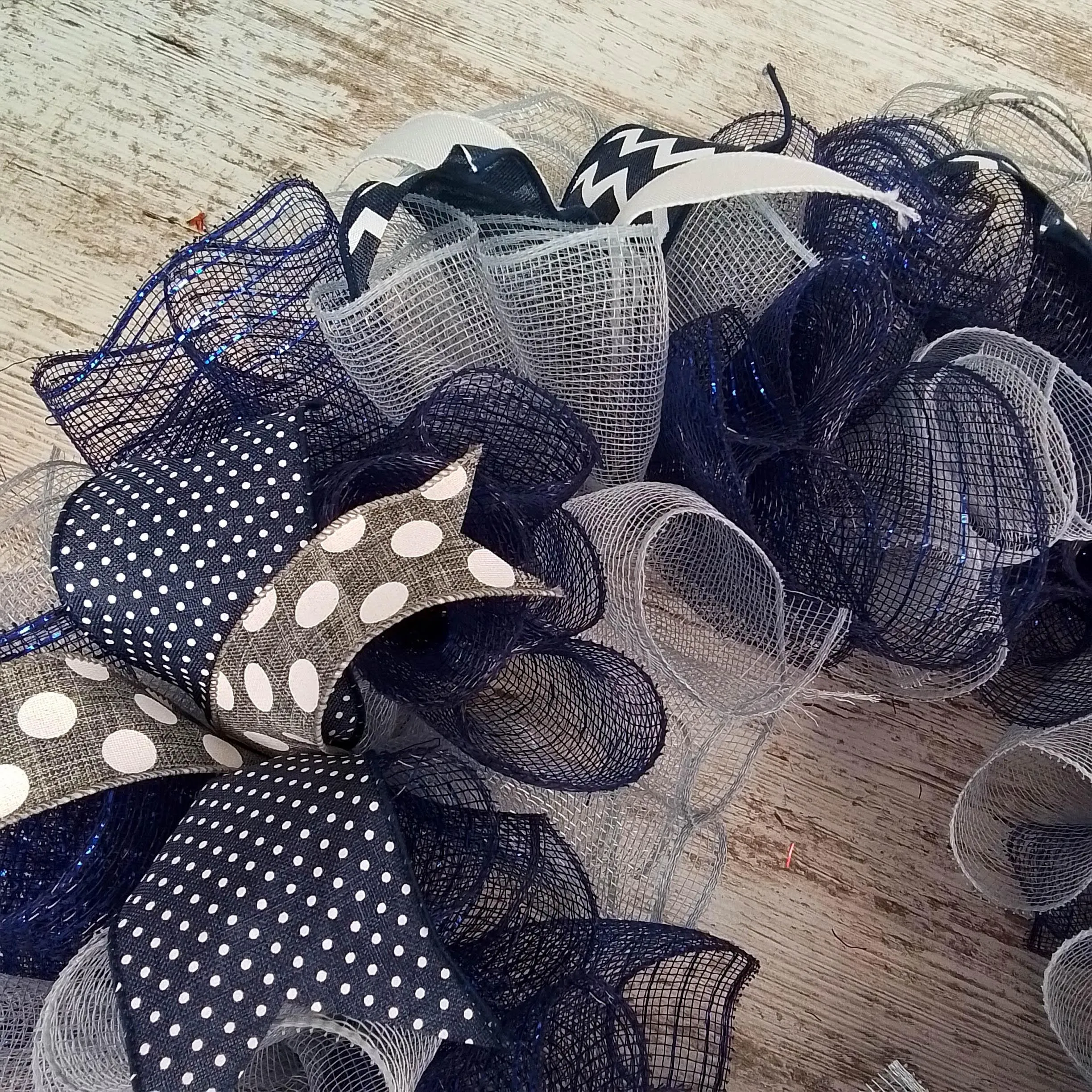 Navy Blue Grey Welcome Wreath - Everyday Mother's Day Gift