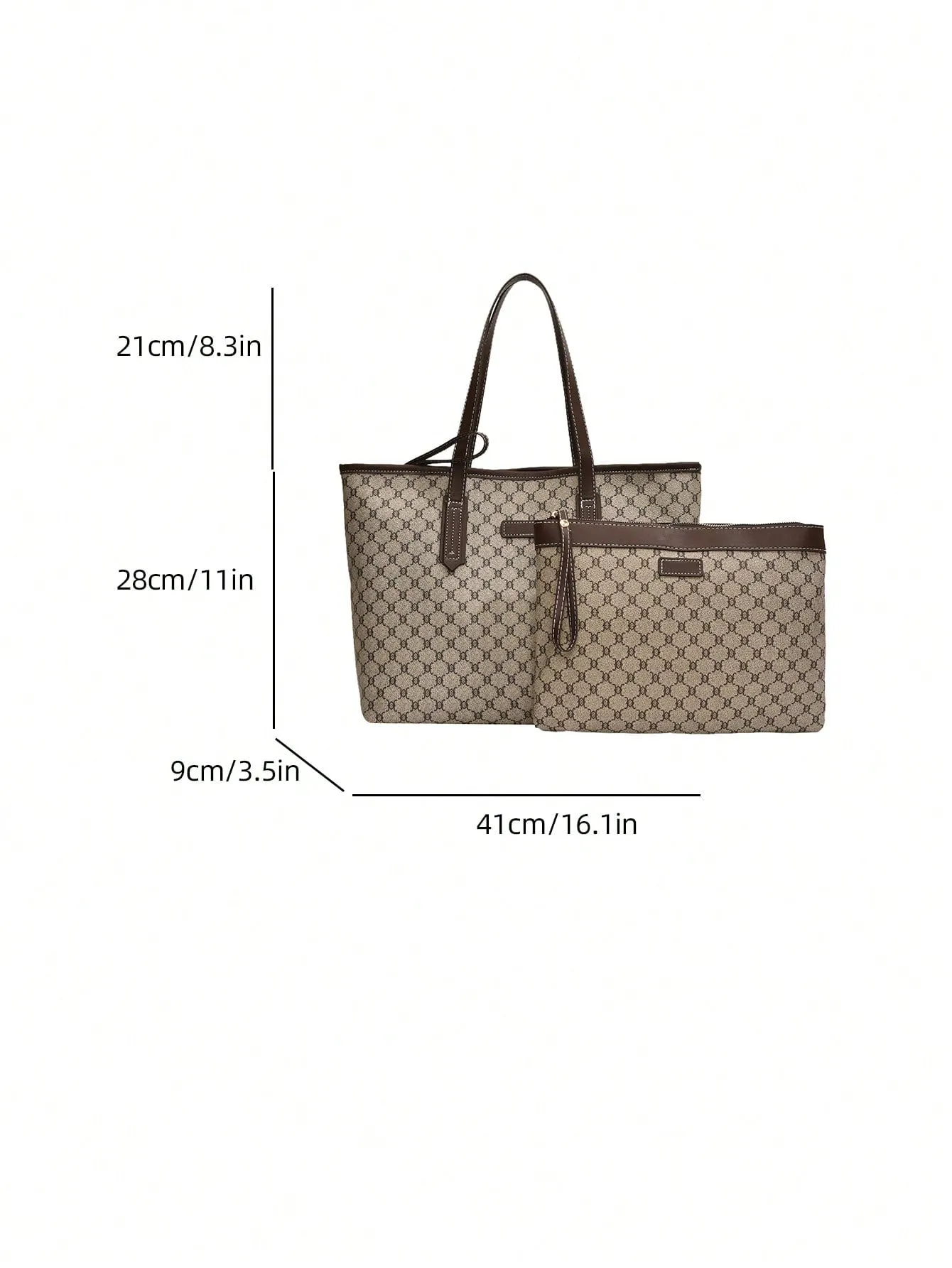 New Fashion Women's Large Capacity Full Body Print Design Letter Pattern Decoration Design Double Handle Tote Bag Suitable For Work And Commuting