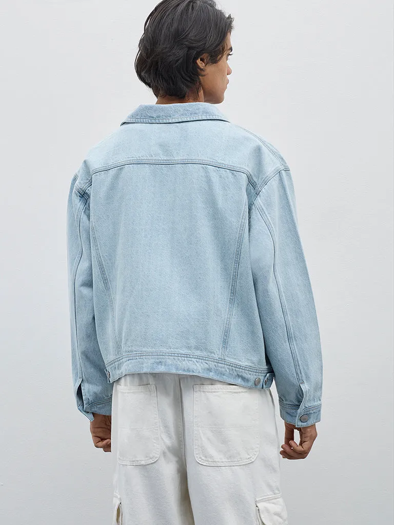 Nuon Light Blue Relaxed-Fit Denim Jacket