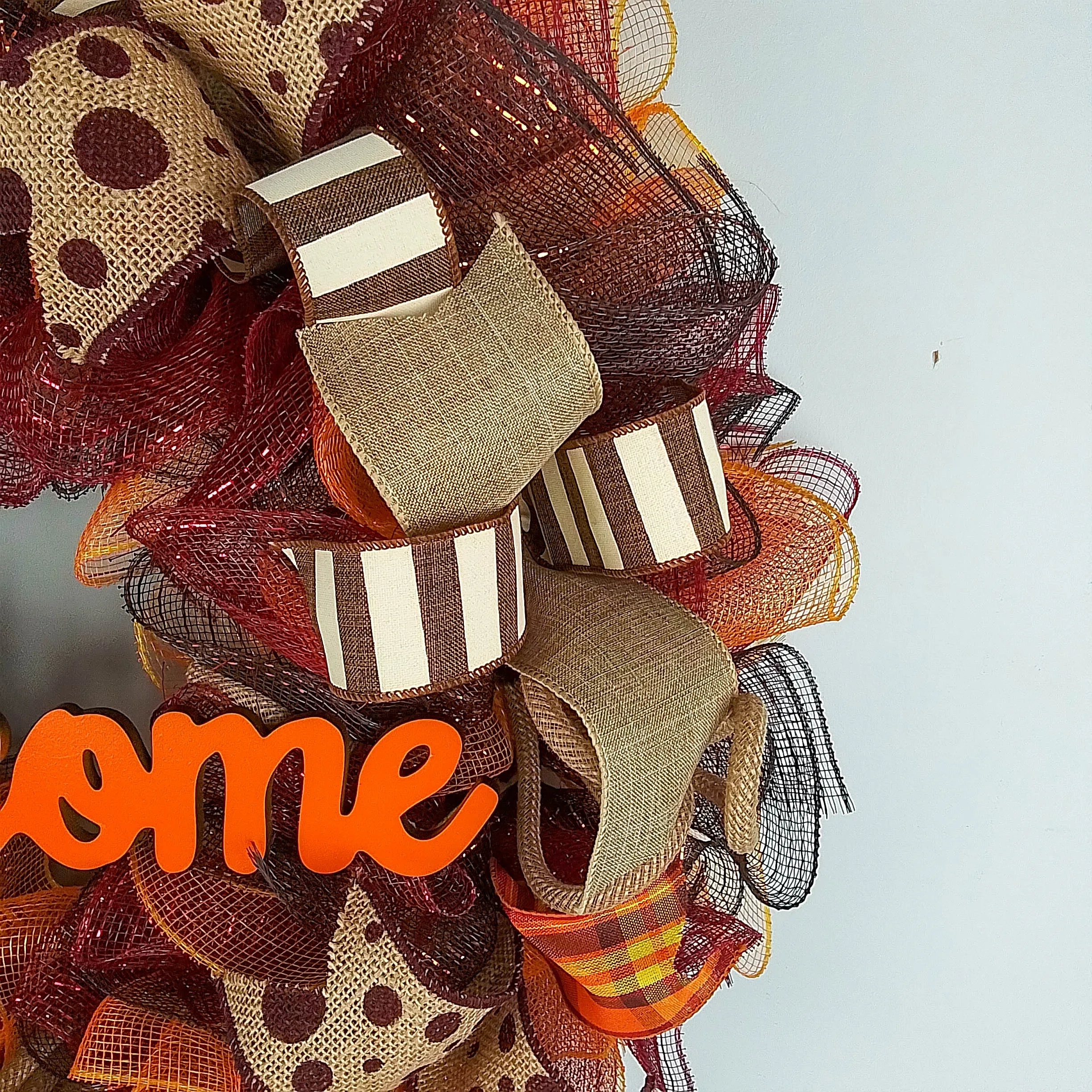 Orange Thanksgiving Wreaths, Autumn Front Door Wreath : F2