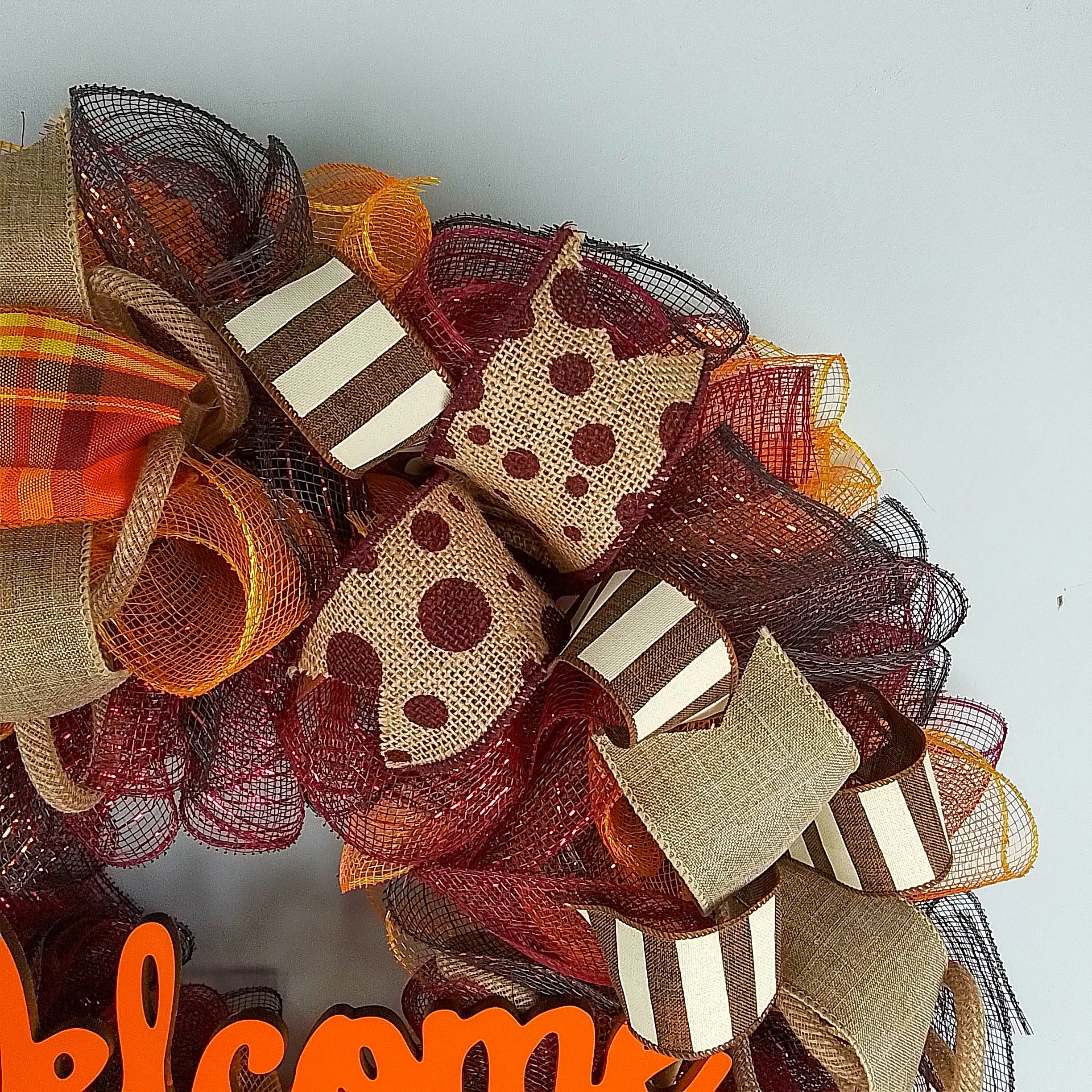 Orange Thanksgiving Wreaths, Autumn Front Door Wreath : F2