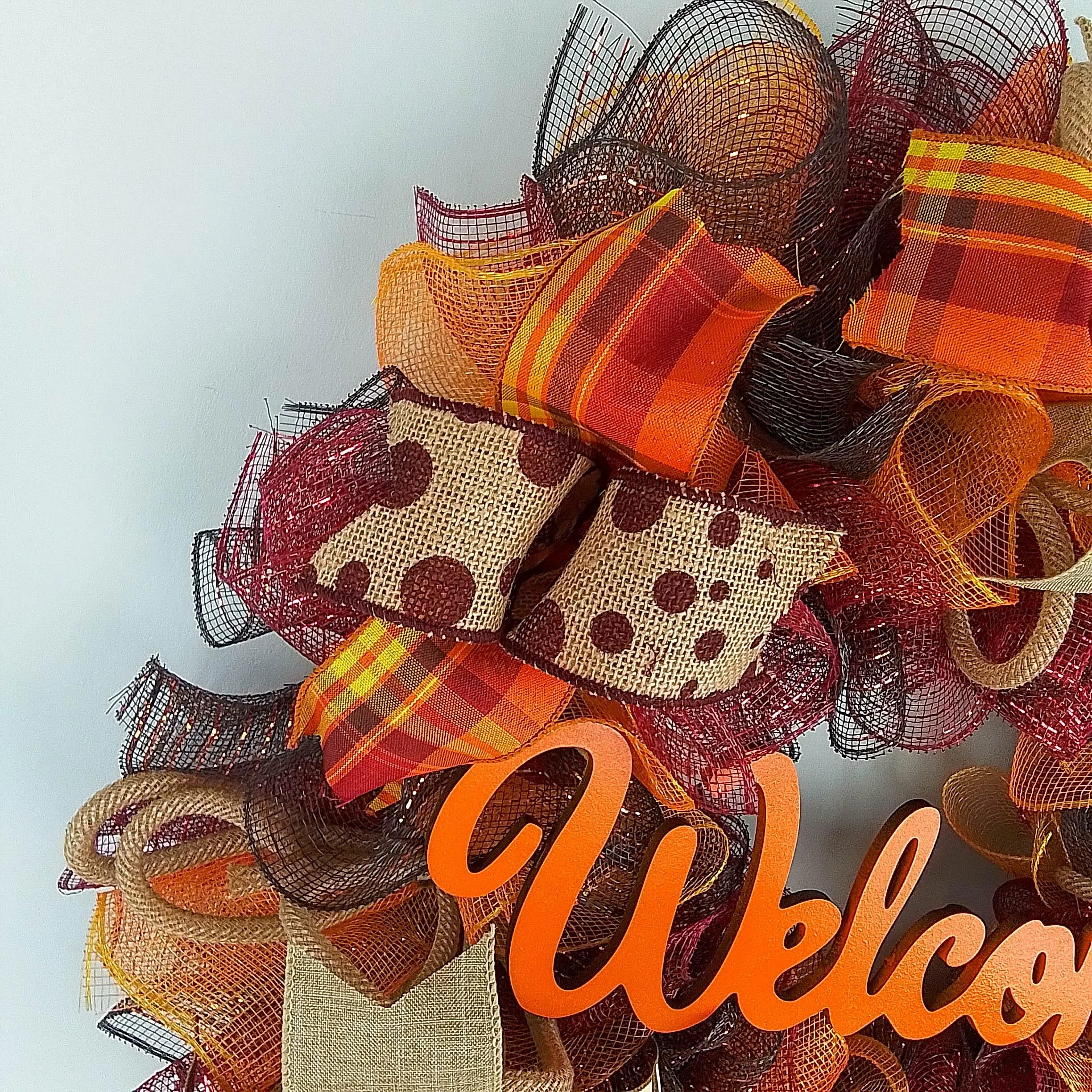 Orange Thanksgiving Wreaths, Autumn Front Door Wreath : F2