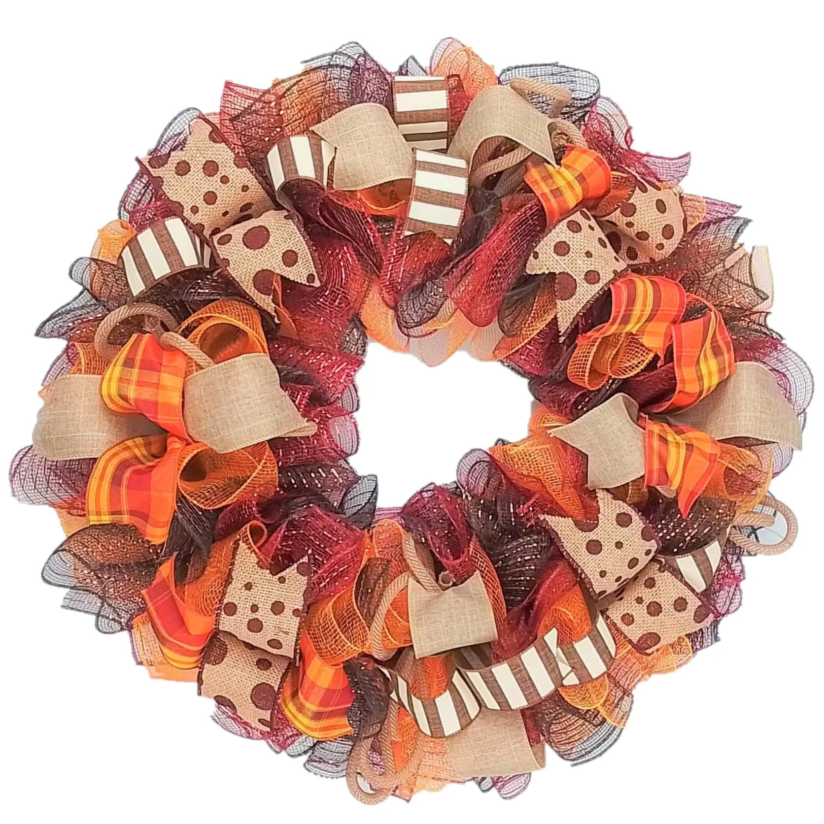Orange Thanksgiving Wreaths, Autumn Front Door Wreath : F2