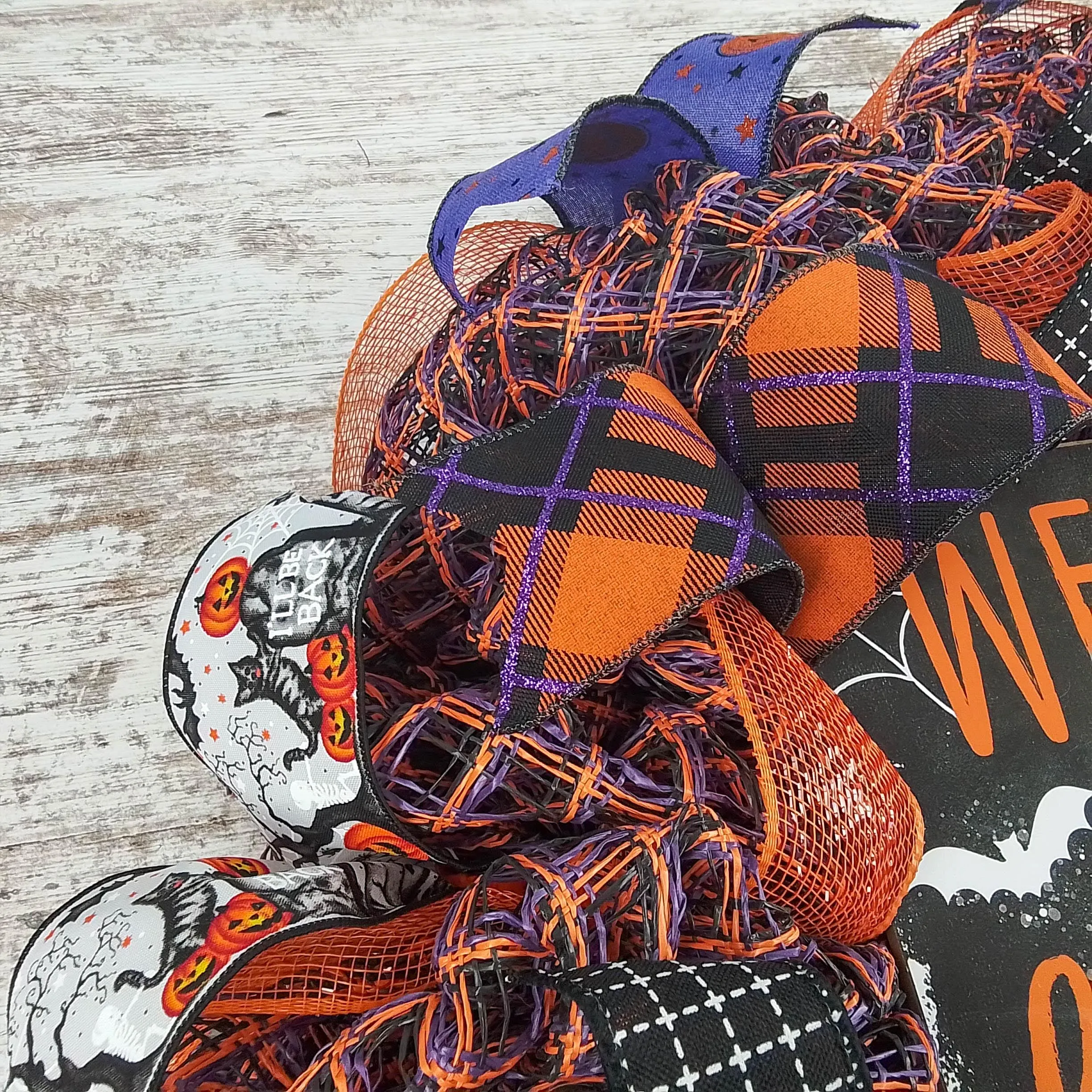 Orange Welcome to our Haunted House Welcome Mesh Decor
