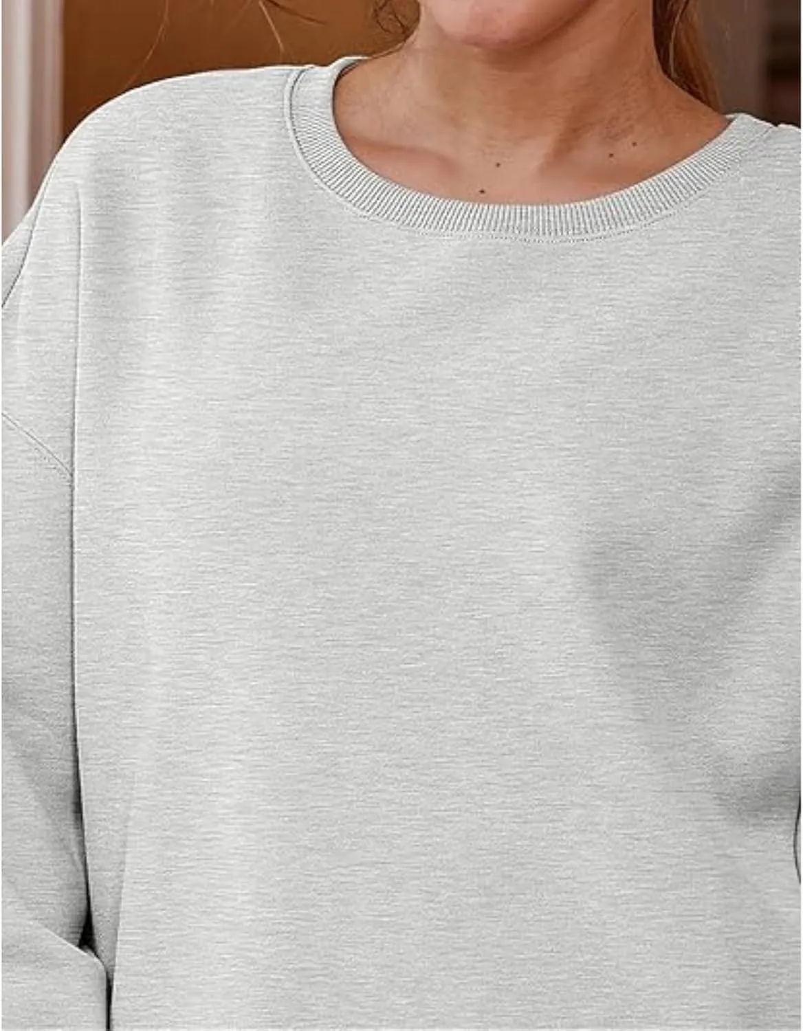 Oversized Crewneck Sweatshirt Women Fall Pullover Fleece Long Sleeve Shirts Teen Girls Cute Sweater Preppy Clothes