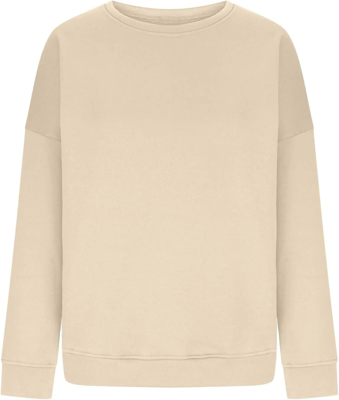 Oversized Crewneck Sweatshirts Women Loose Fit Drop Shoulder FLeece Hoodie Preppy Casual Long Sleeve Pullover Sweaters
