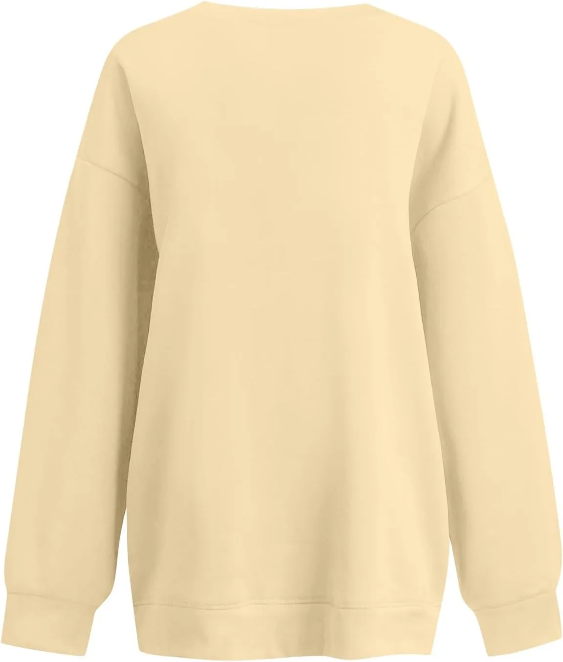 Oversized Sweatshirt for Women Fleece Hoodies Pullover V Neck Long Sleeve Shirts Sweatshirt No Hood Loose Fitting Tops