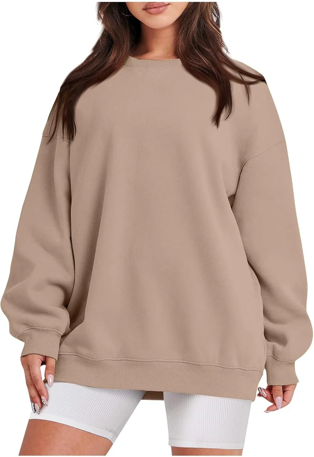 Oversized Sweatshirts for Women Loose Crew Neck Long Sleeve Anxiety Hoodies Casual Drop Shoulder Pullover Sweater
