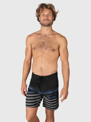 Paitor-Stripe Men Boardshorts | Black