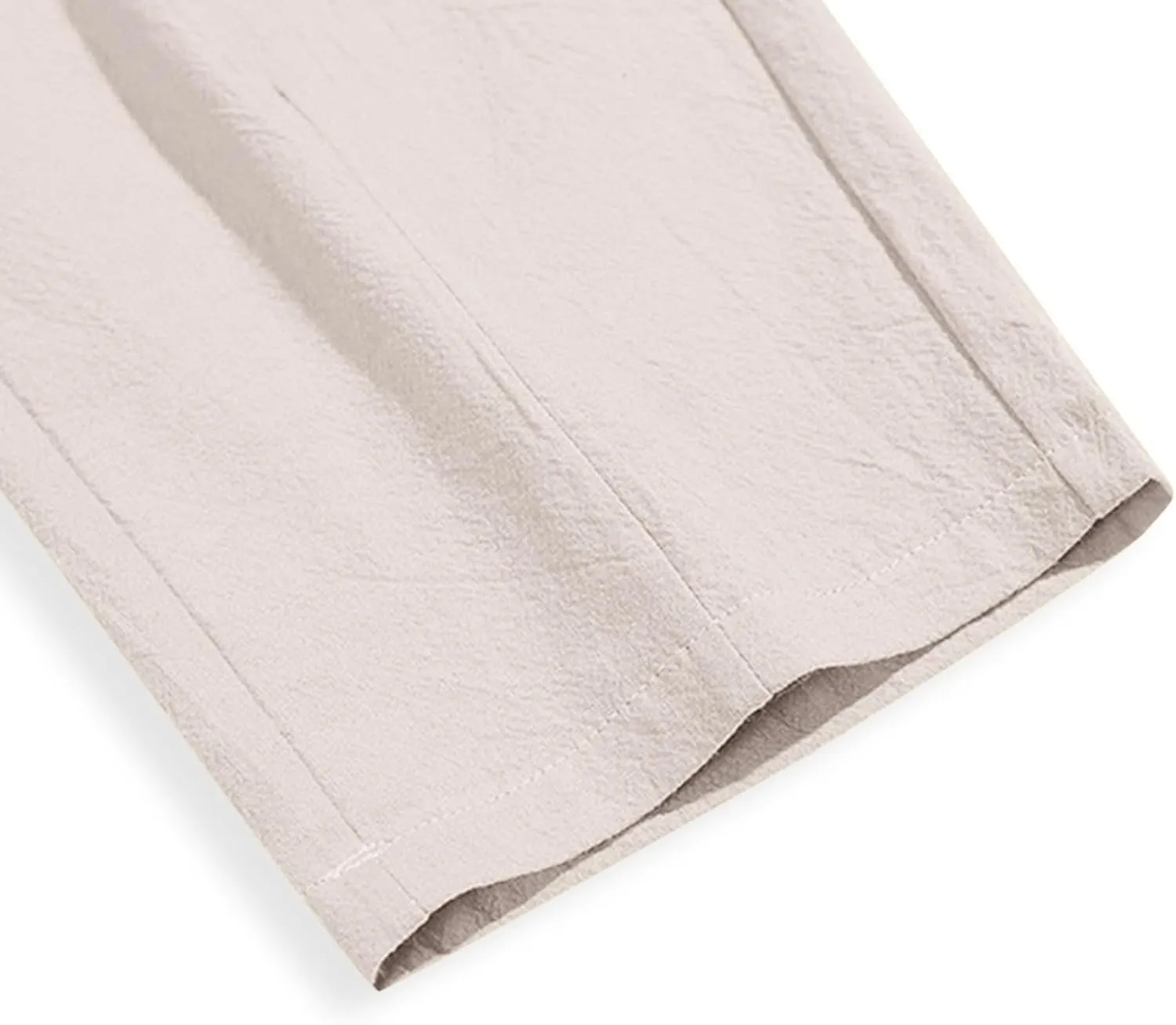 Pants for Women Drawstring Waist Casual Trousers Linen-Like Fabric Relaxed Fit Elastic Cuffs for Daily Activities