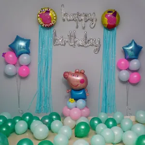 Peppa Pig Kids Birthday Decoration 44 Pcs DIY Kit