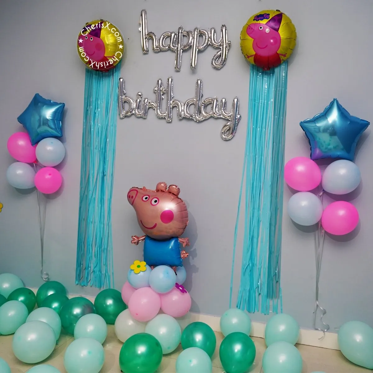 Peppa Pig Kids Birthday Decoration 44 Pcs DIY Kit