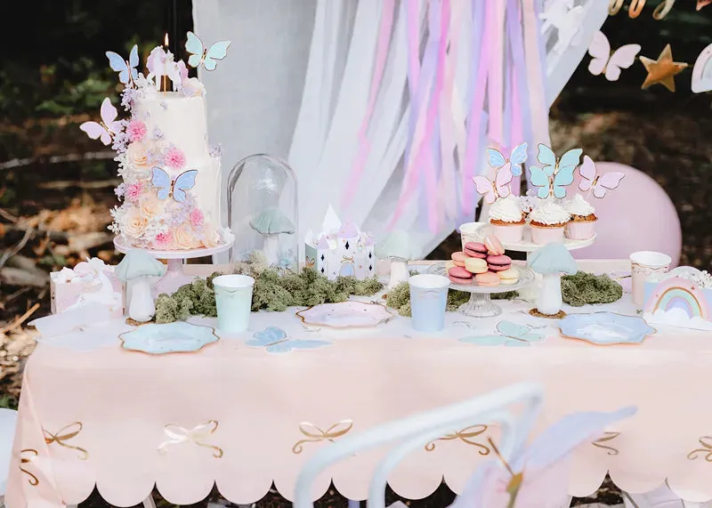 Pink Bows Paper Tablecloth