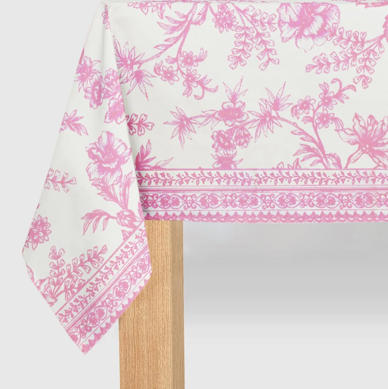 Pink French Toile Paper Tablecloth