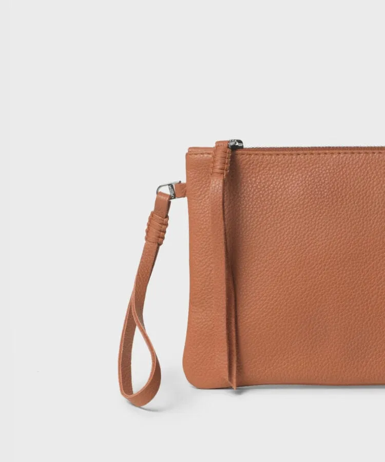 Pochette Slim Grained Leather Peach