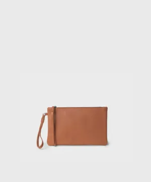 Pochette Slim Grained Leather Peach