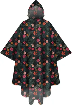 PTEROMY Hooded Rain Poncho for Adult with Pocket and Zipper, Waterproof Lightweight Raincoat for Men and Women