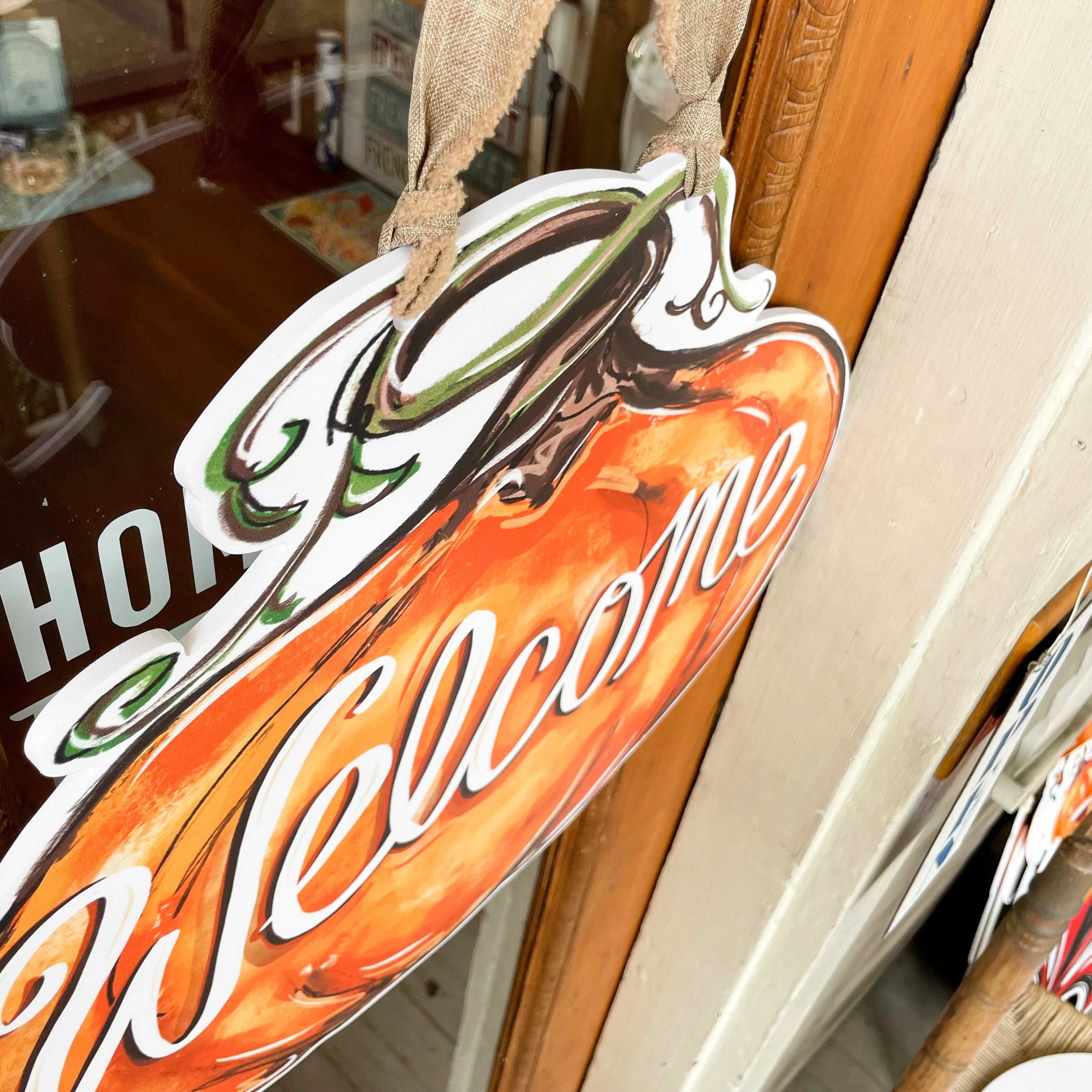 Pumpkin Welcome Door Hanger